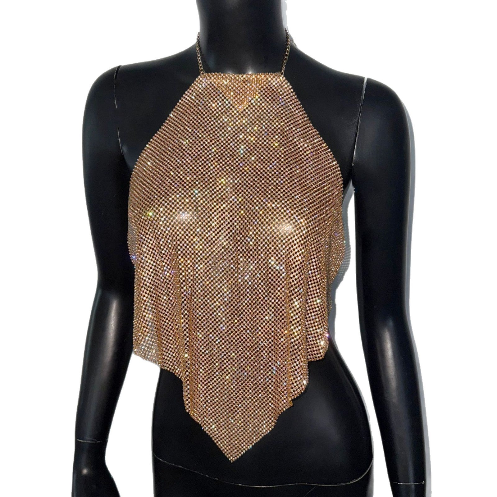 Metal Sequins Full Diamond Camisole Party Hot Girl Halter Vest - Image 2
