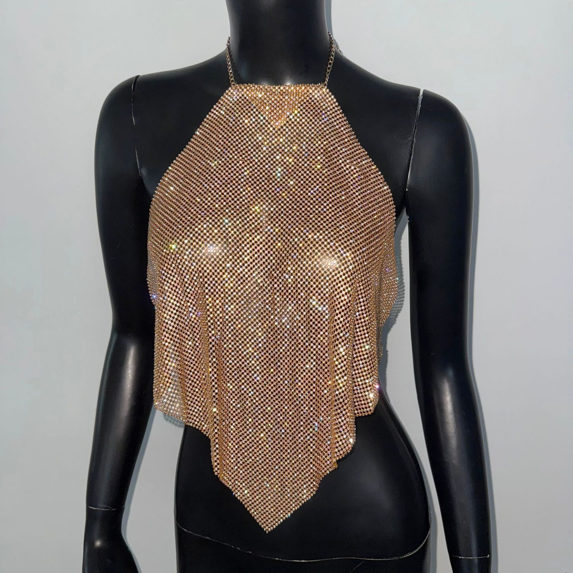 Metal Sequins Full Diamond Camisole Party Hot Girl Halter Vest - Image 5